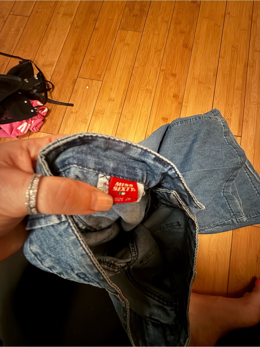 Miss Sixty Flared  Blue Jeans - size 26 - Picture 3 of 3